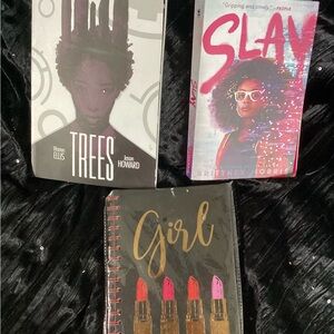 All 3: Trees Comic Book, Slay Fiction Novel & Girl Lipstick 💄 Composition Book